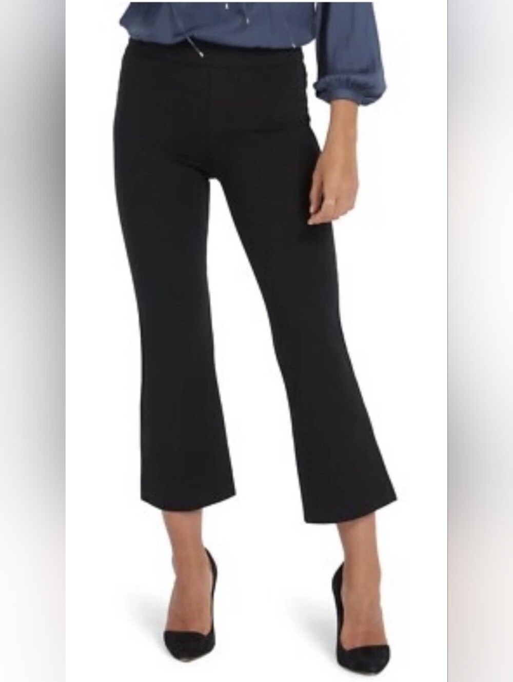 EUC Spanx The Perfect Black Pant Crop Flare Pants - 20260R - Black -Medium